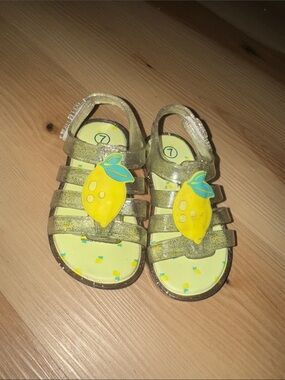 Cat & Jack Kids Yellow Lemon Jelly Sandals - Size 7